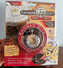 New Kansas City Railroad Pocket Watch Inspired by Jesse James Train Robbery  C3