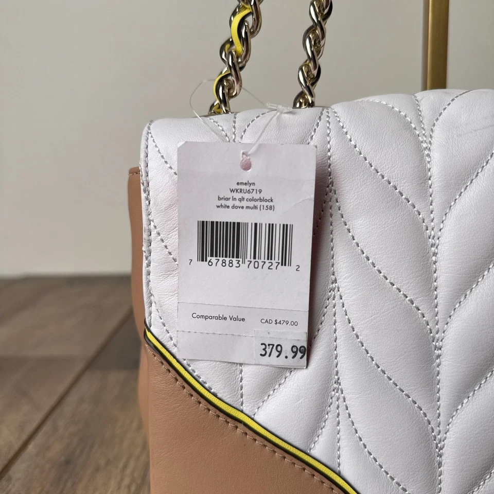 Kate Spade Briar Lane Quilted Emelyn Shoulder Crossbody Bag Colorblock White NWT - Image 3 of 4