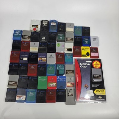 Sony PlayStation 1 And 2 Memory Card Mixed Lot of 56 OEM Barbie PSM Nyko PS1 PS2