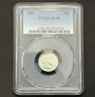 1892 Barber Dime — PCGS AU58 🔥 First Year Example