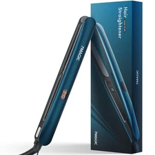 Hair Straightener 1 Inch Flat Iron Titanium Ceramic, Professional 2 in 1 Styl...