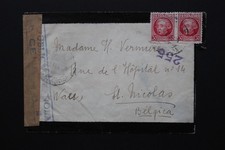 1938 SCW SPANISH CIVIL WAR CENSORED MOURNING CARD COVER TO BELGIUM