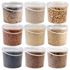 Wild Bird Food Seed 5L Tub, Mealworms, Peanuts, Sunflower Hearts, Mix, No Mess