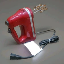 KitchenAid Red Classic 3 Speed Hand Mixer Model KHM312ER0 Tested & Working GC 