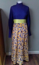 Vintage 1960/70's Prairie Edwardian Victorian Floral  Occasion Dress 10/12 