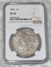 1891 P MORGAN 90% SILVER $1 DOLLAR NGC CERTIFIED XF 45 XF45 PHILADELPHIA US MINT