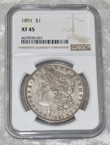 1891 P MORGAN 90% SILVER $1 DOLLAR NGC CERTIFIED XF 45 XF45 PHILADELPHIA US MINT