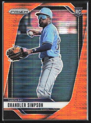 Chandler Simpson 2025 Panini Prizm Orange Pulsar RC /399 #49 Tampa Bay Rays