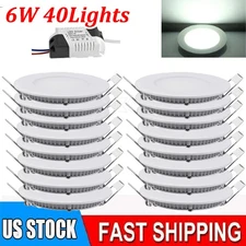 40Pack 4Inch LED Ceiling Lights Ultra-Thin Recessed Retrofits Kit 6000K Daylight