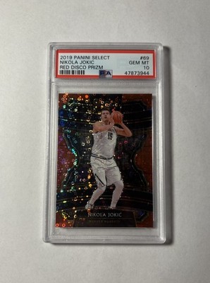 2019-20 Panini Select Concourse Nikola Jokić #69 Red Disco Prizm /49 PSA 10