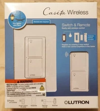 LUTRON Caseta Wireless Smart Dimmer & Remote for Wall &Ceiling Lamp P-PKG1W-WH-R