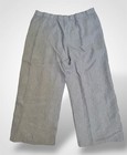 NWT J.Jill 100% Linen Size L Blue White Striped Sailor Wide Leg Cropped Pants — photo 2