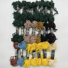 Needleloft Plastic Canvas Yarn Lot Of 22 Skeins Nylon Yarn 10yd Various Colors