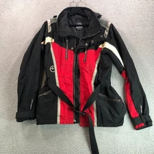 North Face Steep Tech Jacket Womens Medium Red Black Belted Scot Schmidt