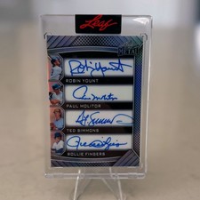 2025 Leaf Authentics YOUNT/ MOLITOR/ SIMMONS/ FINGERS Brewers Quad Auto #'d 1/10