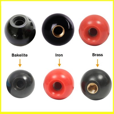 Schwarz /Rot Kugelknopf M4 M6 M8 M10 M12 M16 Kopf Griff Hebel Knopf Innengewinde