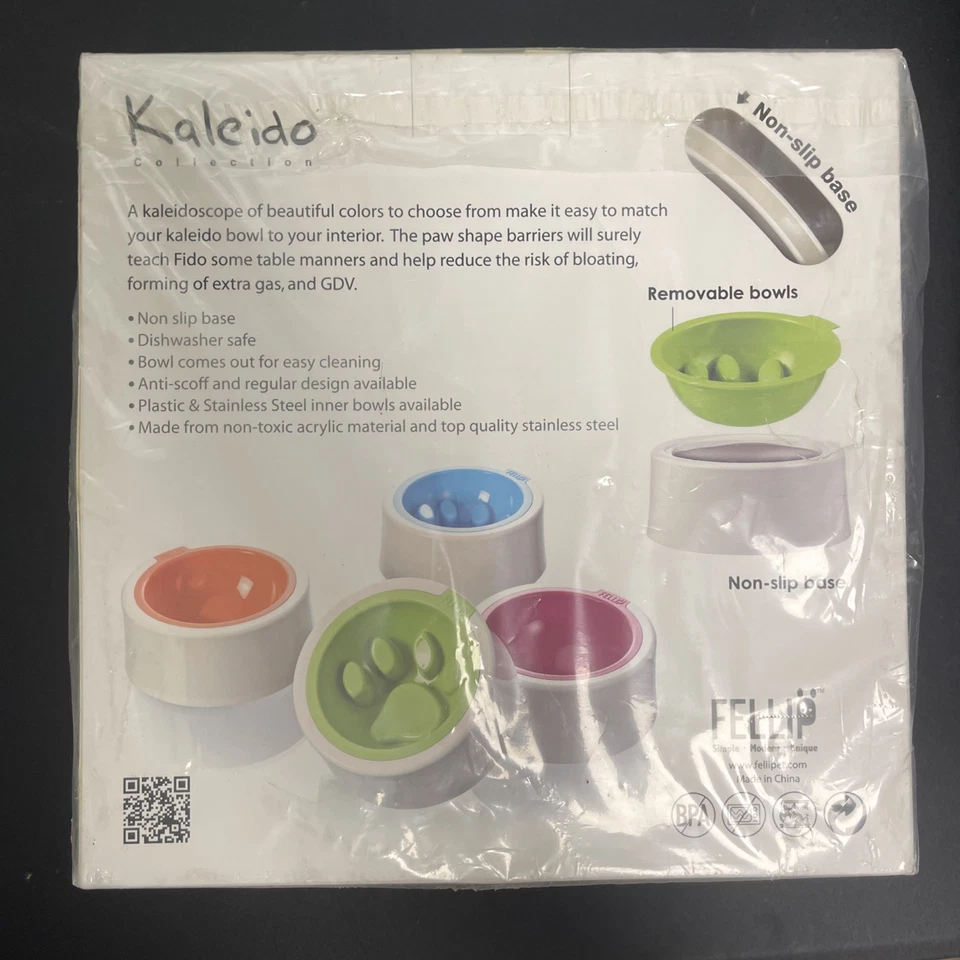 FelliP Kaleido Pet Bowl Supreme en azul perro gato plato de comida de agua NUEVO Foto 3 de 4