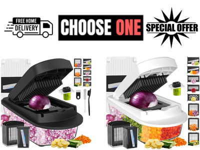 8 Blade All-in-1 Vegetable Chopper Mandoline Slicer with Container (Select One)