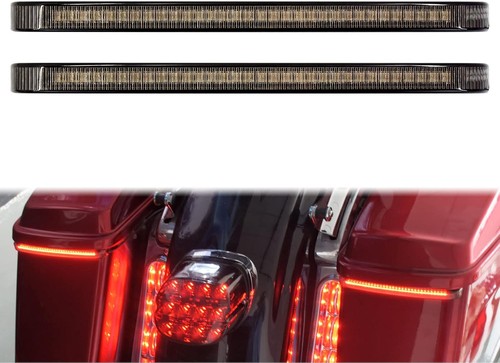 HDBUBALUS Smoke Saddlebag Tail Light LED Running Brake Sequential Lens - Picture 2 of 7