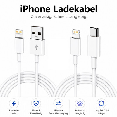 Ladekabel für Original Apple iPhone 7 8 XS XR 11 12 13 14 Pro Max iPad NEU
