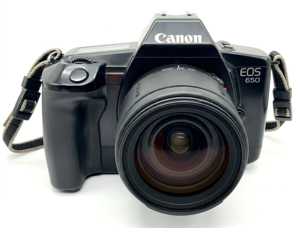 Canon EOS 650 con obiettivo Tamron 28-200 mm
