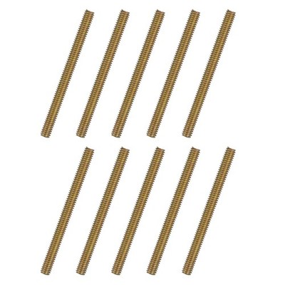 10pcs Fully Threaded Rods 5/16x3-1/2'' for Mounting Assembly Fastening Color Zinc