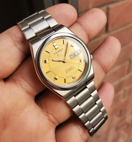 Seiko SKX579 2000 Gold Sunburst Whirlpool Dial Retro Vintage Rare Automatic JDM