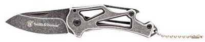 Smith & Wesson Keychain Pocket Knife 2'' Steel Blade Stainless Handle - 1100064
