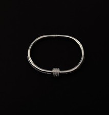 Brand New Stainless Steel CZ Screw-Slider CuffBracelet - 59 mm Inner Diameter