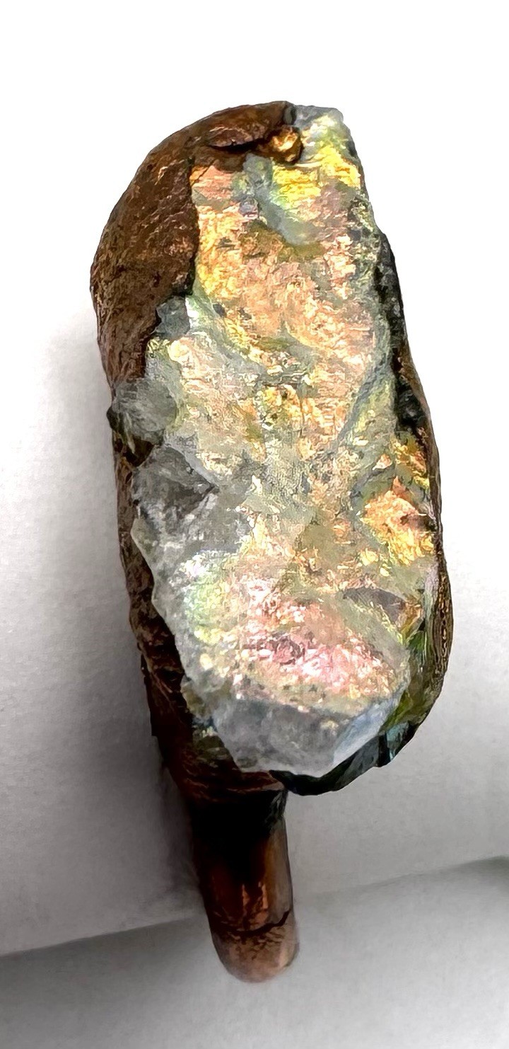 Electroformed Copper Ring Labradorite Crystal Rin… - image 4