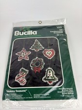 Bucilla Christmas Heirlooms Felt Candlewicking Ornaments Set of 6 82092 Jeweled