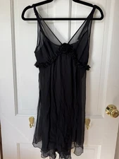 Chantel Thomas Black Sheer Babydoll with Floral Accent