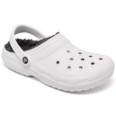 Crocs Classic Lined Clog White Grey Women's 6 Men's 4 Brand New with Tags NWT