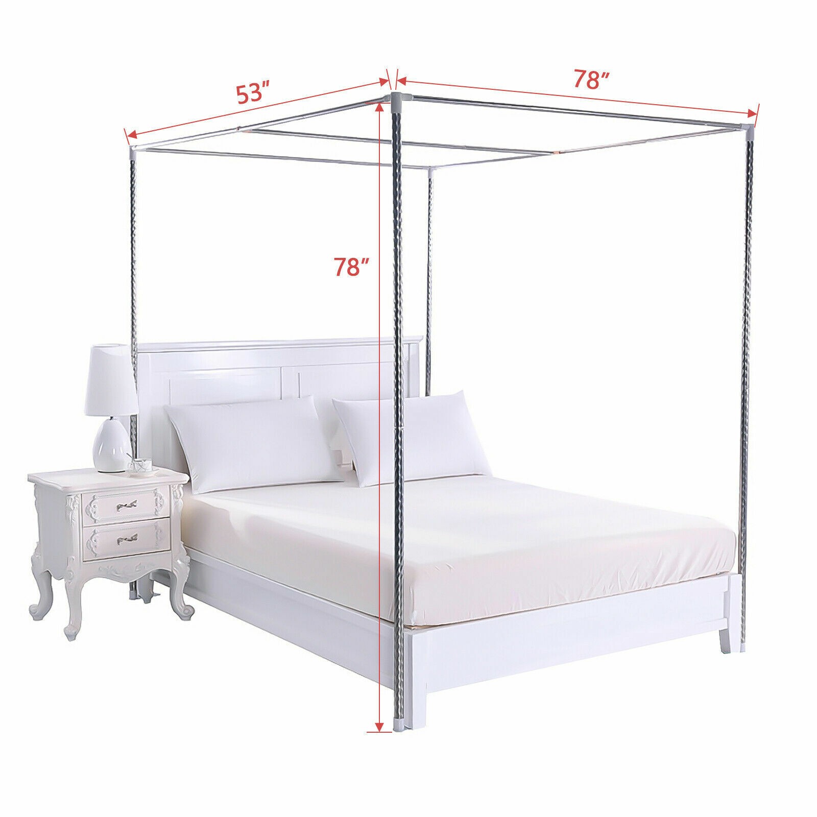 Stainless Steel Frame Post Mosquito Netting Curtain Bracket