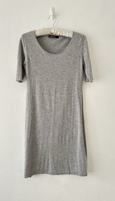 Marccain Dress Women Cashmere Silk & Wool Lightweight Grey Short Sleeve N3 UK 12