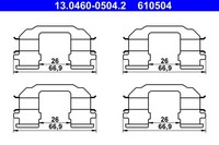 1X ATE 13.0460-0504.2 ZubehöRsatz Scheibenbremsbelag FüR Daewoo Chevrolet