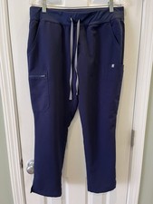 FIGS Technical Yola High Rise Slim Cargo Scrub Pants Size L/P W22SW2023P Navy