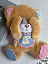 Vintage Peek A Bear Boo Nursery Wall Decor 80s 90s Teddy Gerber Pink Blue Dots