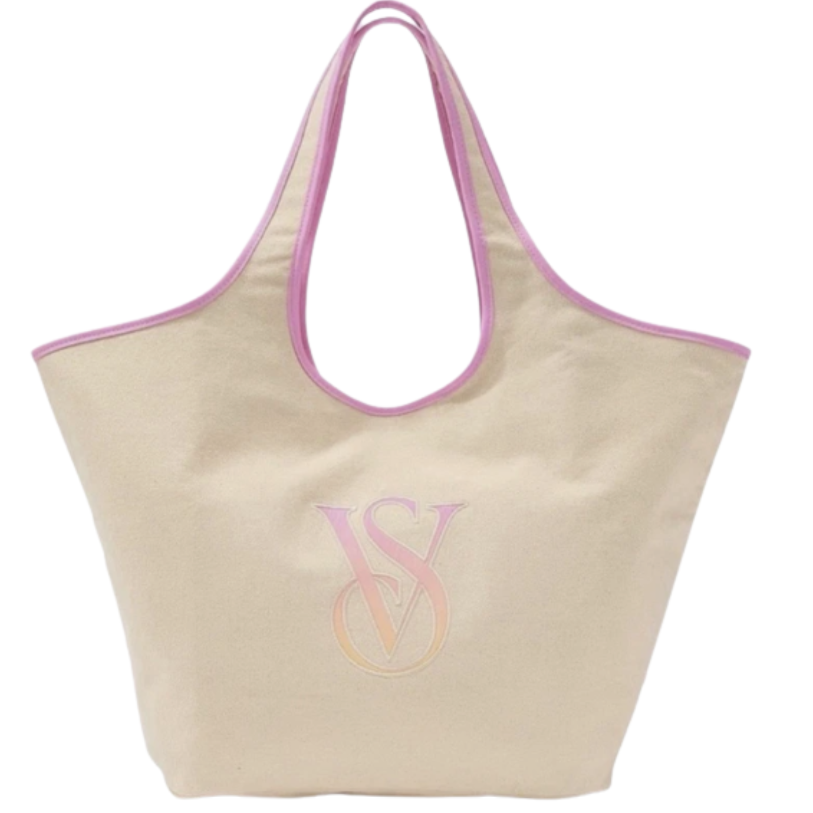 Victoria’s Secret Ombre VS Monogram Canvas Tote Bag Beige Pink Large NWT