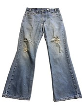 Levi s 517 Vintage Tab 90s Denim Blue Jeans Mens USA Distressed Boot Cut 34X29