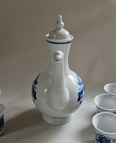 Chinese Porcelain Demitasse Tea Set Creature Spout Ancient Style Qing Dynasty - Picture 4 of 17