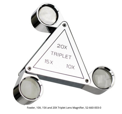 Fowler 52-660-003-0 Triplet Lens Magnifier 10X, 15X And 20X 