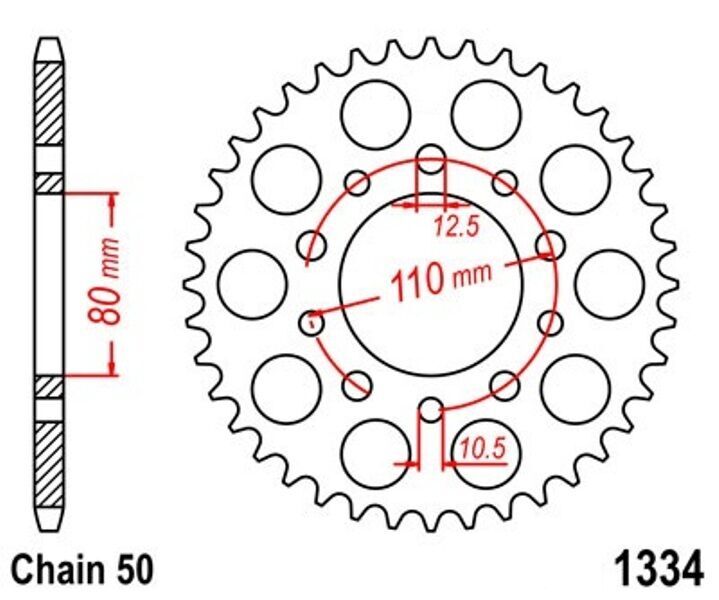 Couronne 43 dents pour Triumph Speed Triple 900 Carb 1994-1996