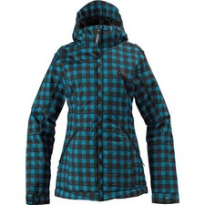 BURTON Women's MAN EATER SNOW Jacket - Size 7 - Argon Plaid - NWT