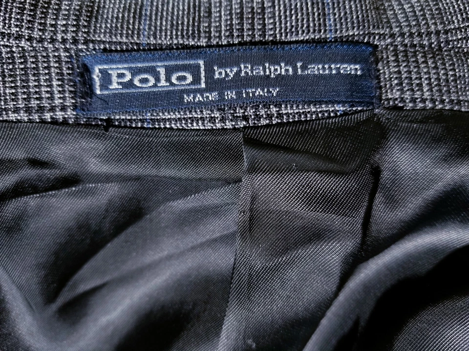 Abrigo Deportivo Blazer POLO Ralph Lauren Gris Azul 44L Cuadros Glen Italia Tweed Foto 4 de 4
