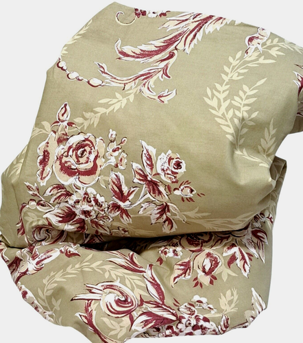 Pottery Barn Duvet Cover Renaissance Sage Green & Burgundy Floral Scrolls KING - Picture 3 of 8