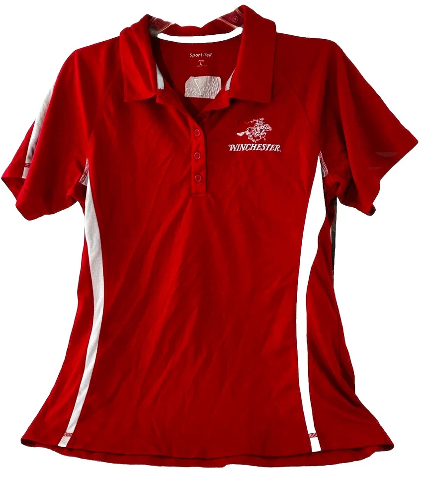 Polo Winchester Vision Zero Sport Tek para mujer talla Lg rojo blanco vintage damas Foto 2 de 4