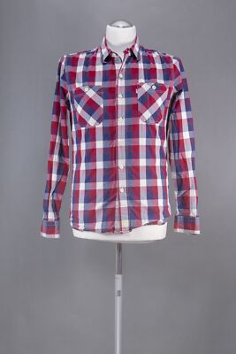 Levi's Freizeithemd Hemd S rot blau kariert Langarm Kentkragen Slim Cotton B1143