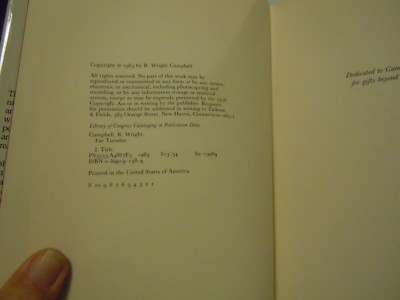 Campbell, R. Wright - Fat Tuesday  - First Edition - F/F