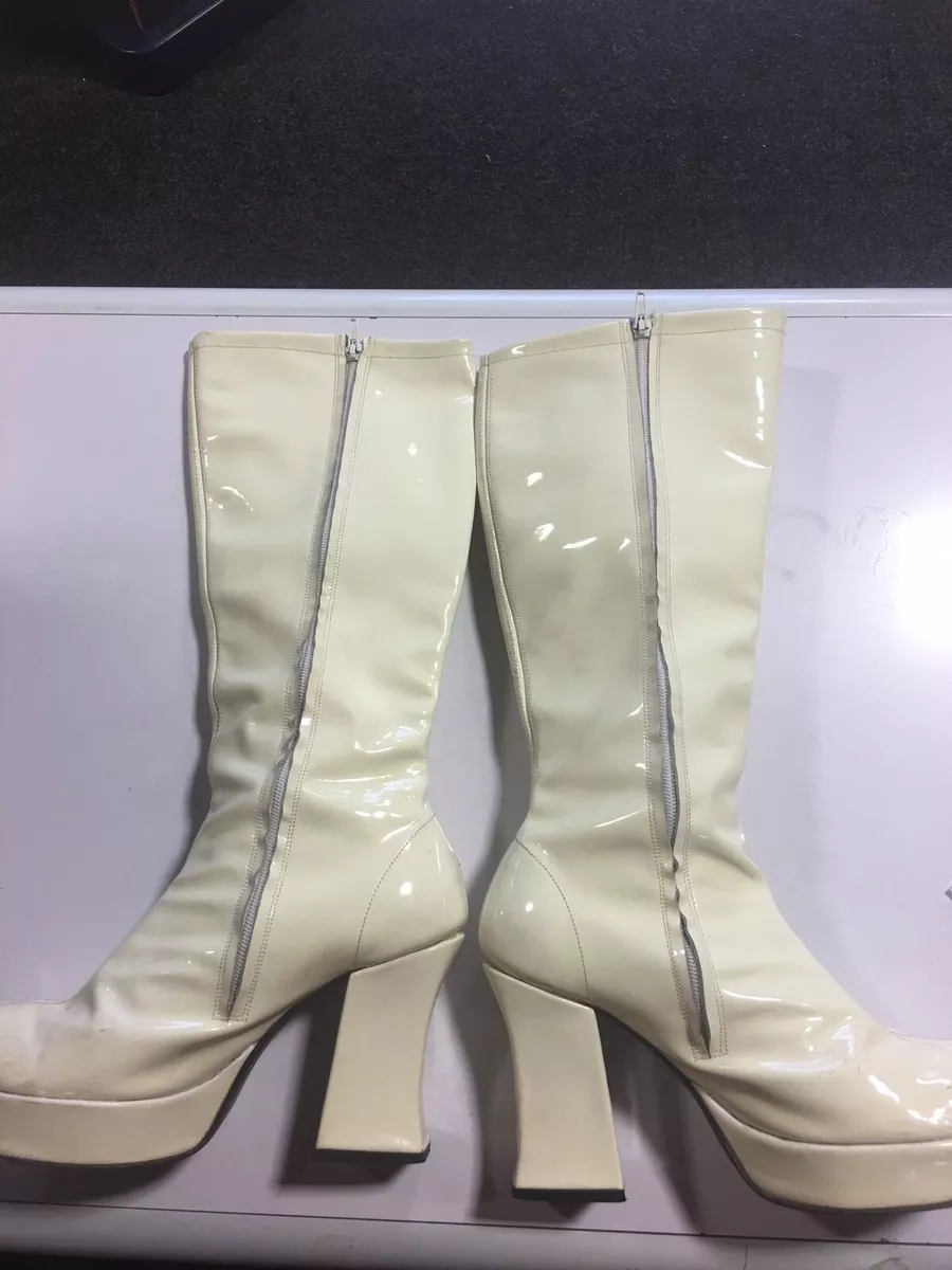 White gogo boots size 8 cheap